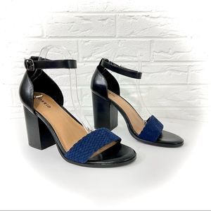 TORRID Black and Navy 4” Braided Heels Size 10